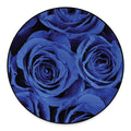 Royal Blue Rose Print Round Floor Mat