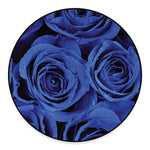 Royal Blue Rose Print Round Floor Mat