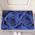 Royal Blue Rose Print Rubber Doormat