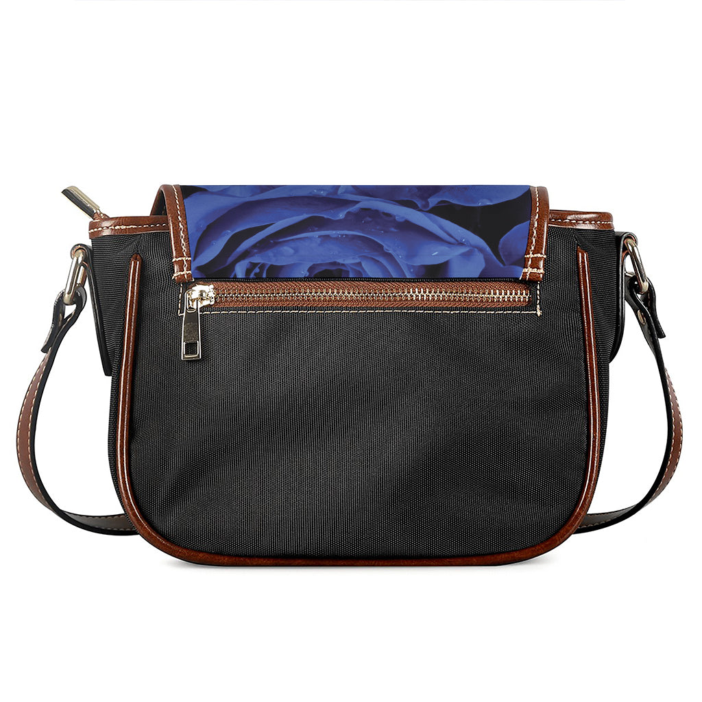 Royal Blue Rose Print Saddle Bag