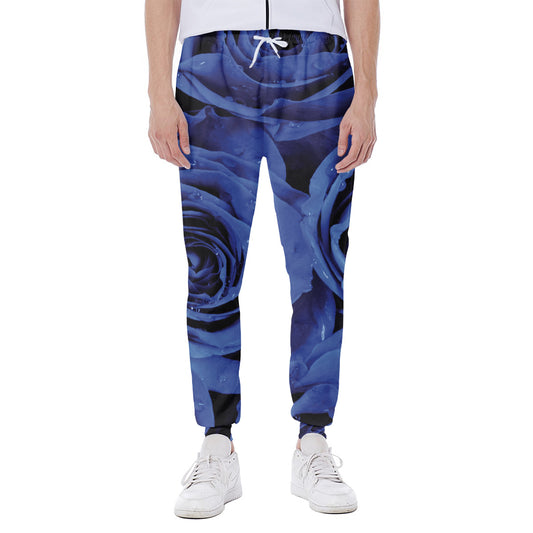 Royal Blue Rose Print Scuba Joggers