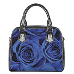 Royal Blue Rose Print Shoulder Handbag