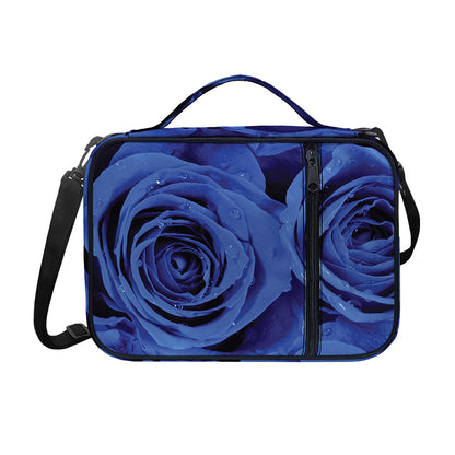 Royal Blue Rose Print Shoulder Strap Bible Bag