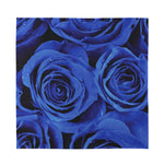 Royal Blue Rose Print Silk Bandana