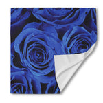 Royal Blue Rose Print Silk Bandana