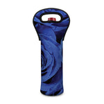Royal Blue Rose Print Single Neoprene Wine Tote