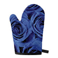 Royal Blue Rose Print Single Oven Mitt