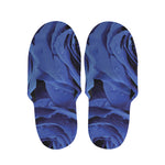Royal Blue Rose Print Slippers
