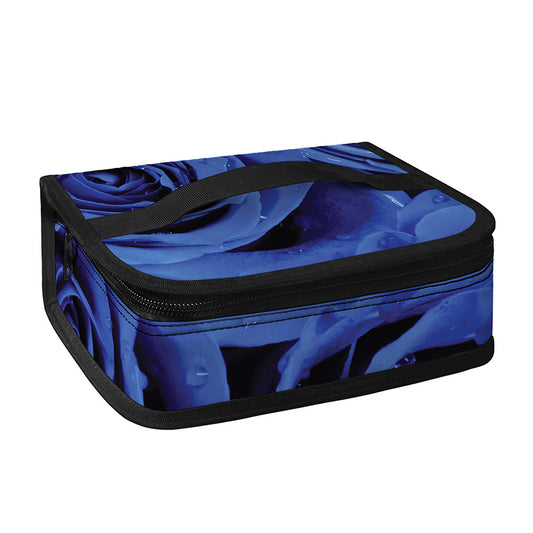 Royal Blue Rose Print Small Lunch Bag