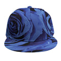 Royal Blue Rose Print Snapback Cap