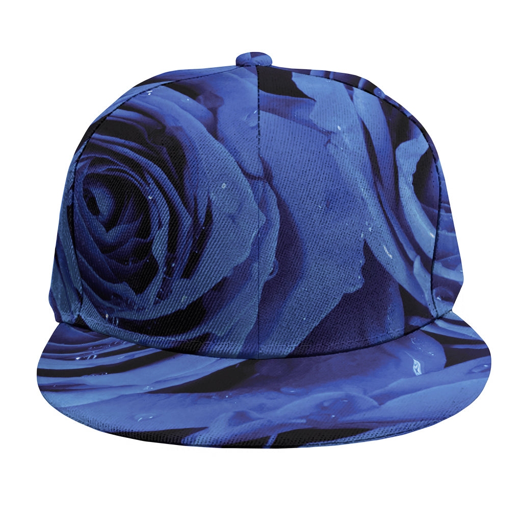 Royal Blue Rose Print Snapback Cap