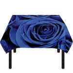 Royal Blue Rose Print Tablecloth