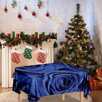 Royal Blue Rose Print Tablecloth
