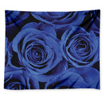 Royal Blue Rose Print Tapestry