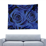 Royal Blue Rose Print Tapestry