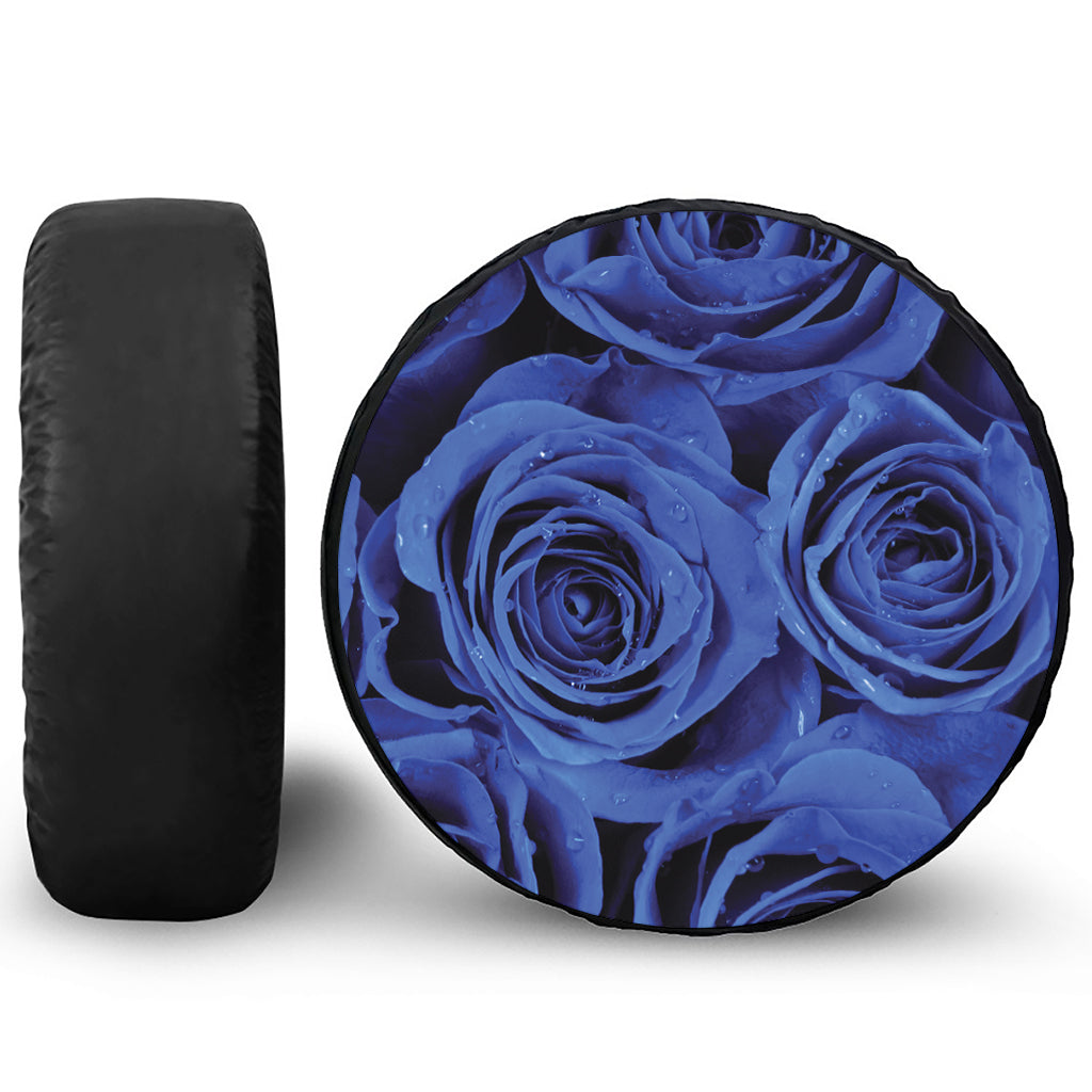 Royal Blue Rose Print Tire Cover