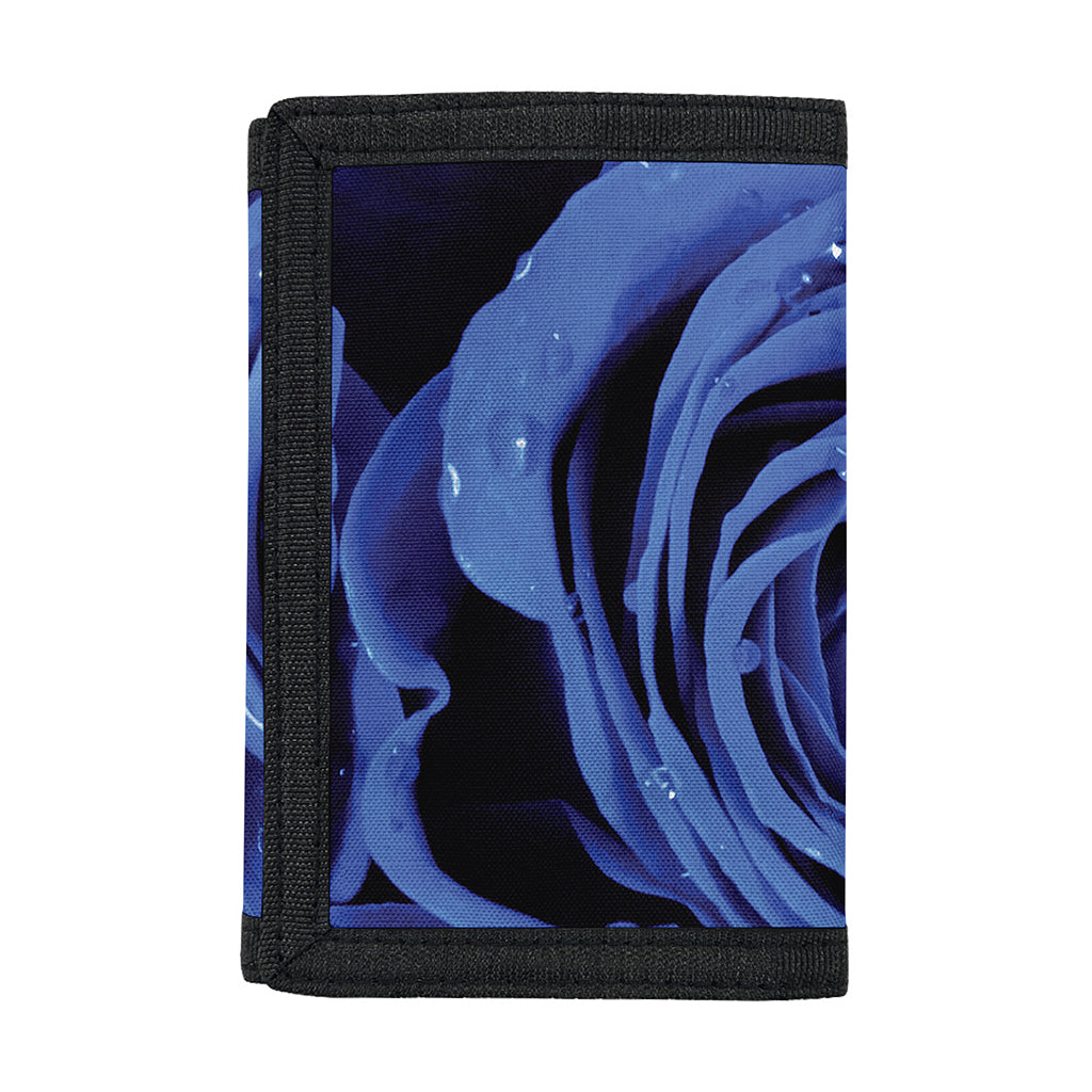 Royal Blue Rose Print Trifold Wallet