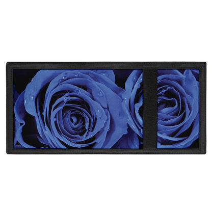 Royal Blue Rose Print Trifold Wallet