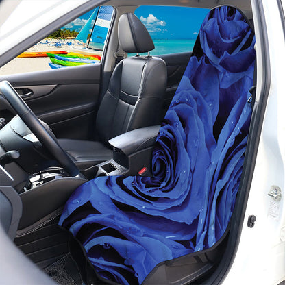 Royal Blue Rose Print Waterproof Car Seat Cover
