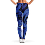 Royal Blue Rose Print Women's Leggings
