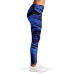 Royal Blue Rose Print Women's Leggings