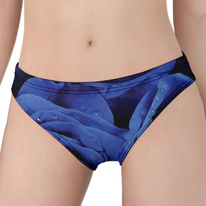 Royal Blue Rose Print Women's Panties