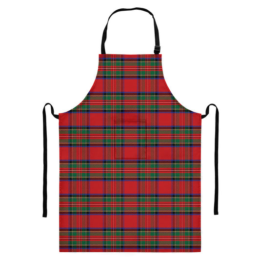 Royal Stewart Tartan Pattern Print Bib Apron With Pocket