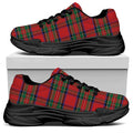 Royal Stewart Tartan Pattern Print Black Chunky Shoes