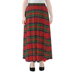 Royal Stewart Tartan Pattern Print Chiffon Maxi Skirt
