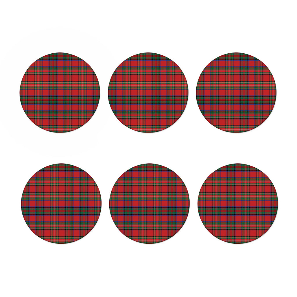 Royal Stewart Tartan Pattern Print Coaster Set