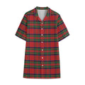Royal Stewart Tartan Pattern Print Cotton Hawaiian Shirt