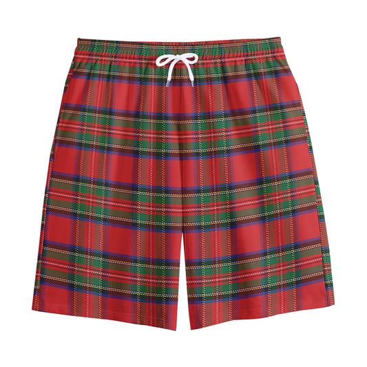 Royal Stewart Tartan Pattern Print Cotton Shorts