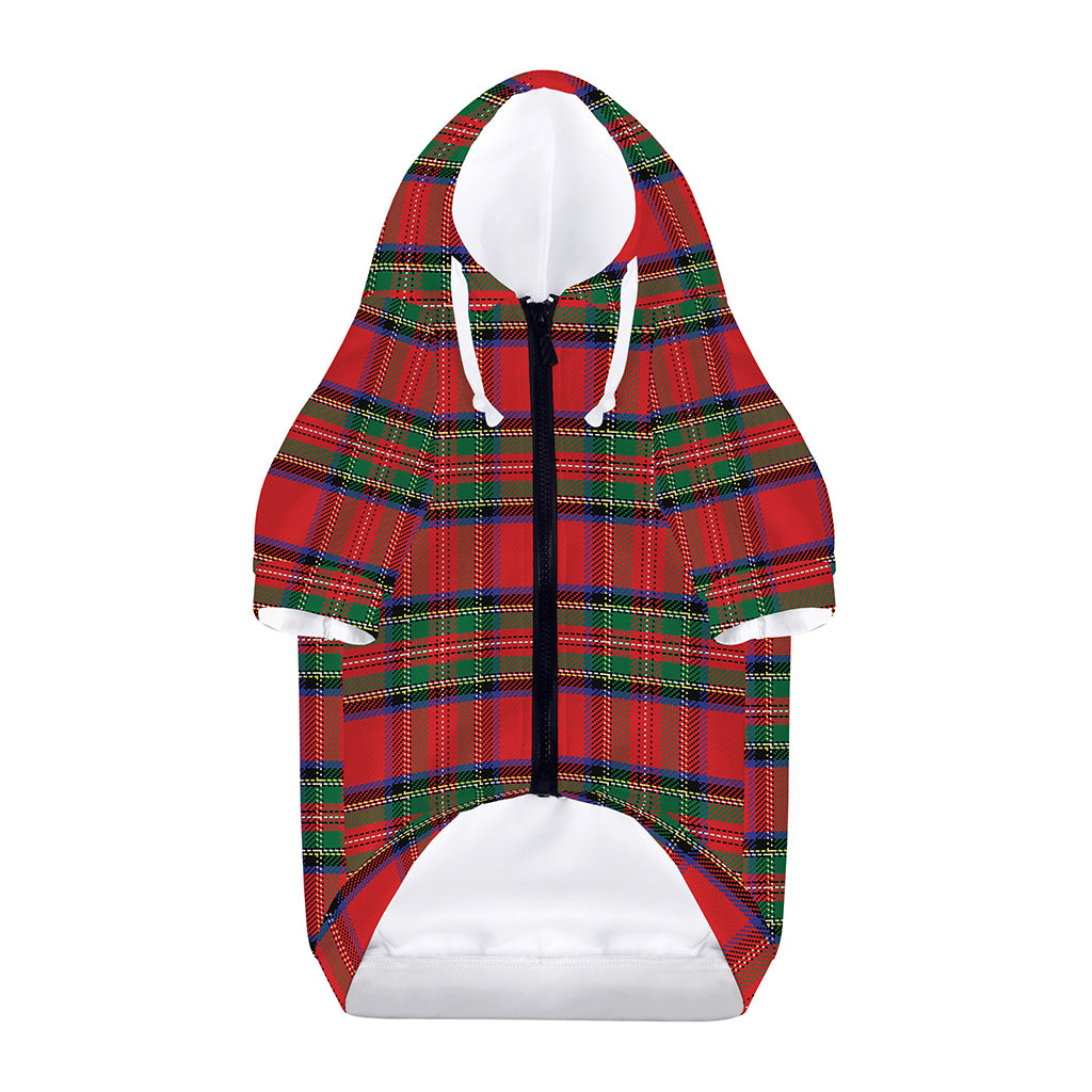 Royal Stewart Tartan Pattern Print Dog Zip Up Hoodie