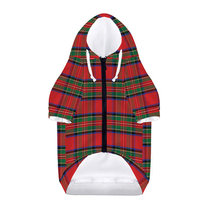 Royal Stewart Tartan Pattern Print Dog Zip Up Hoodie