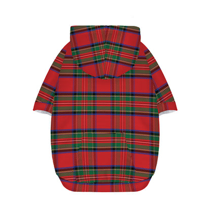 Royal Stewart Tartan Pattern Print Dog Zip Up Hoodie