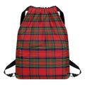 Royal Stewart Tartan Pattern Print Drawstring Backpack