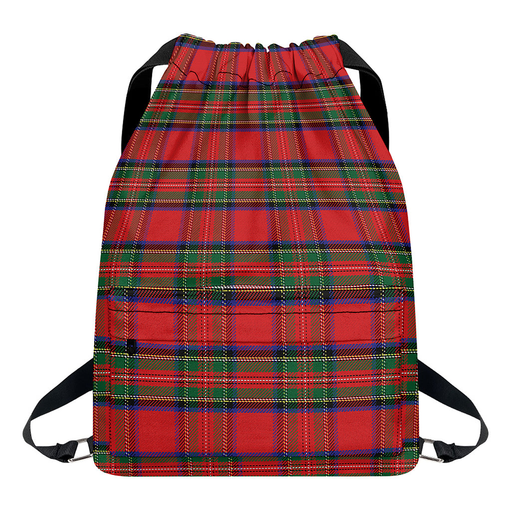 Royal Stewart Tartan Pattern Print Drawstring Backpack