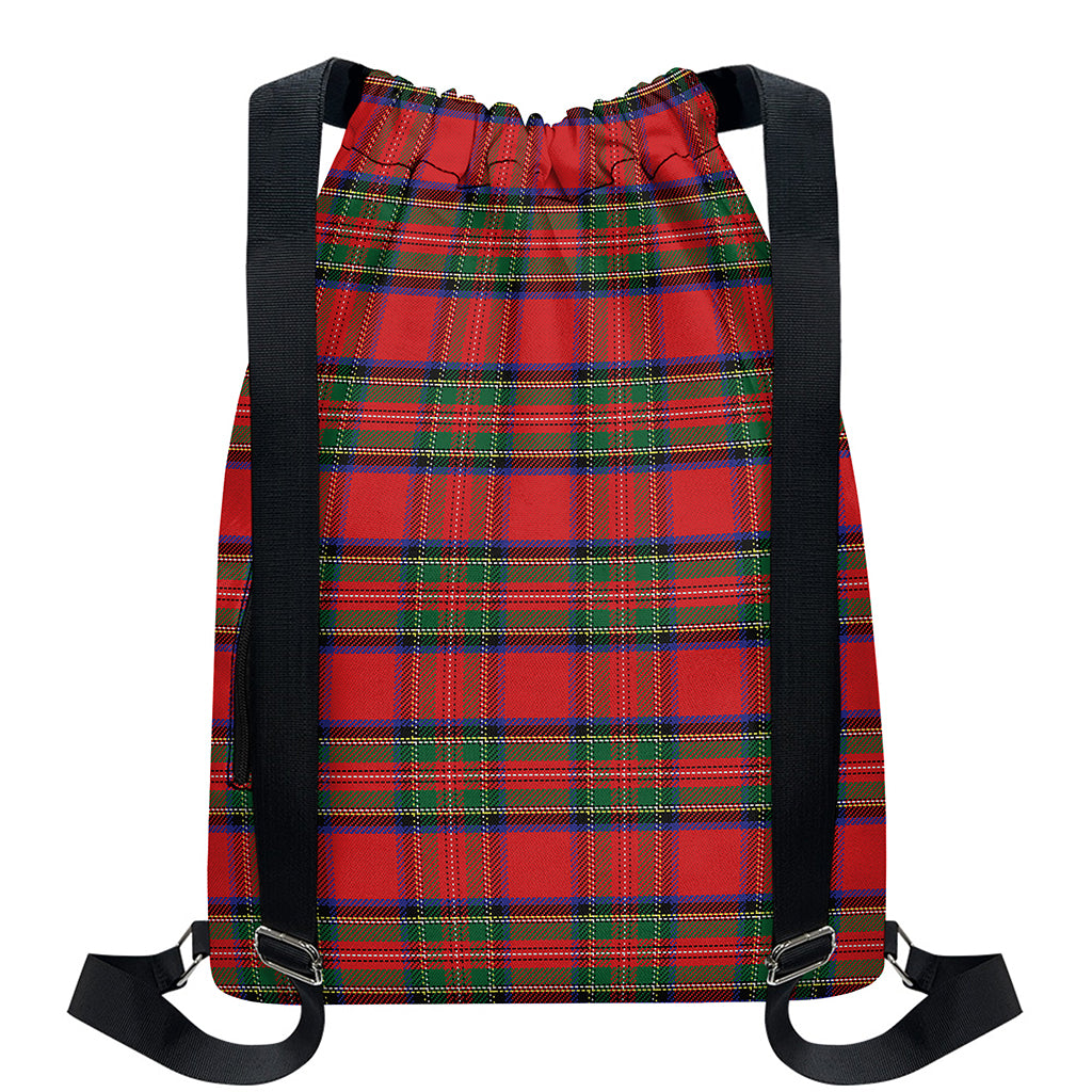 Royal Stewart Tartan Pattern Print Drawstring Backpack