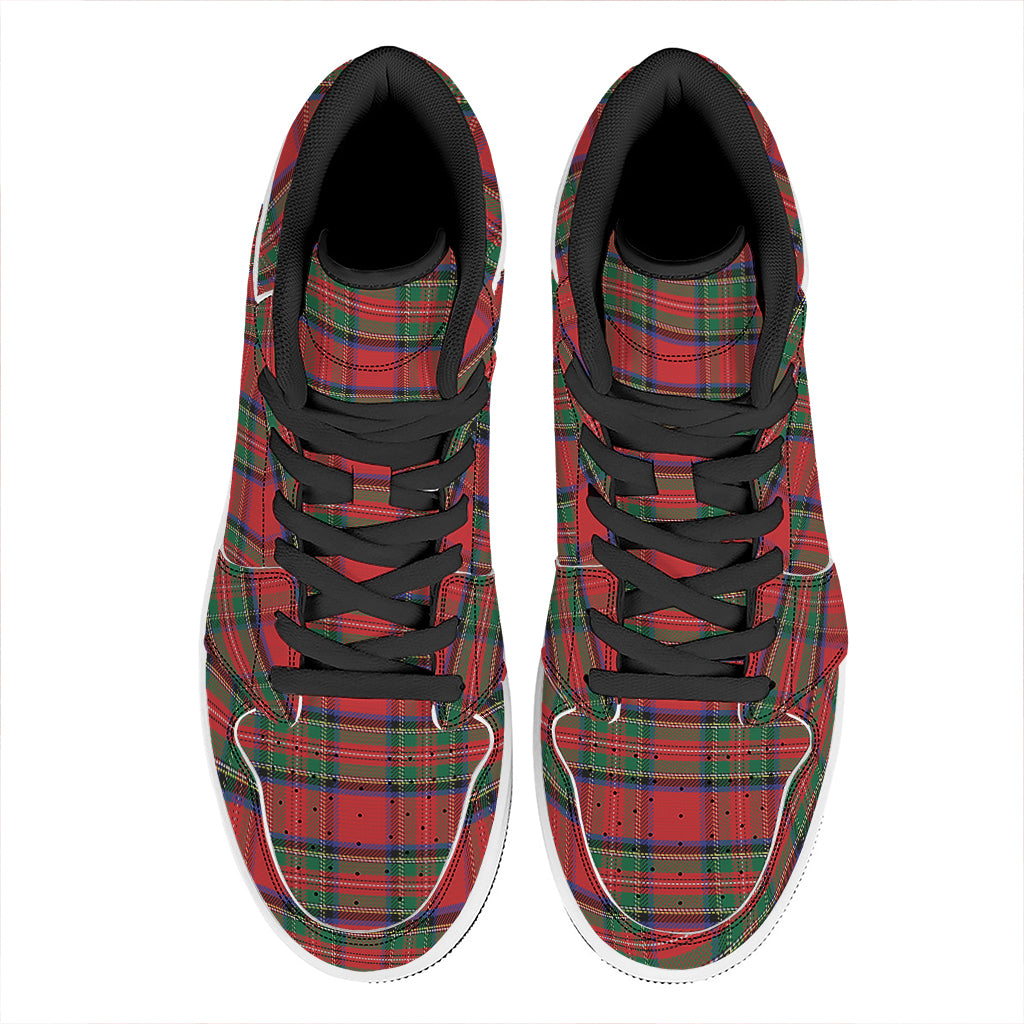 Royal Stewart Tartan Pattern Print High Top Leather Sneakers