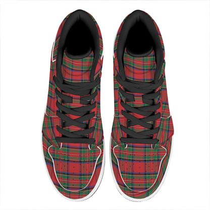 Royal Stewart Tartan Pattern Print High Top Leather Sneakers