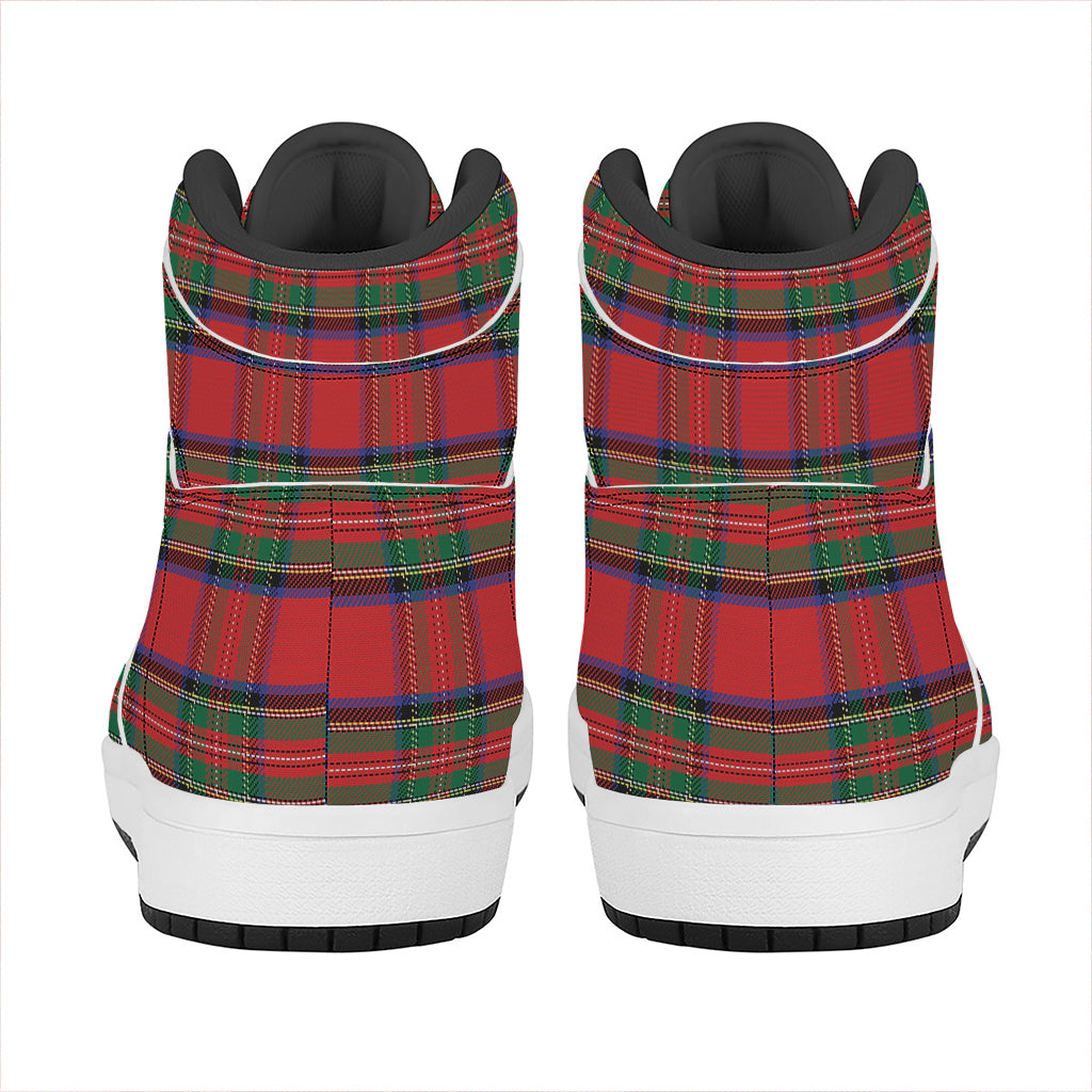 Royal Stewart Tartan Pattern Print High Top Leather Sneakers