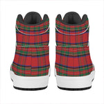 Royal Stewart Tartan Pattern Print High Top Leather Sneakers