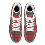 Royal Stewart Tartan Pattern Print High Top Leather Sneakers