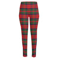 Royal Stewart Tartan Pattern Print High-Waisted Pocket Leggings