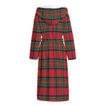 Royal Stewart Tartan Pattern Print Hooded Bathrobe