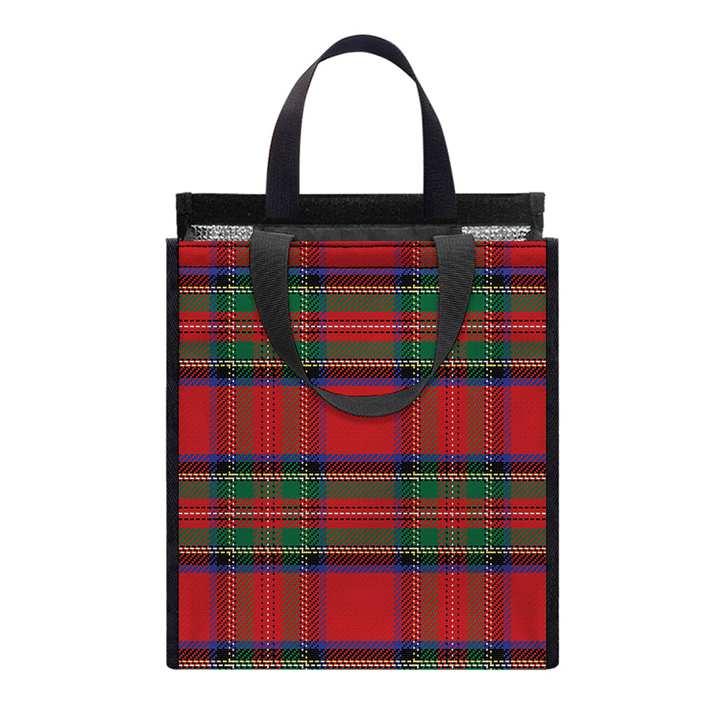 Royal Stewart Tartan Pattern Print Insulated Lunch Tote