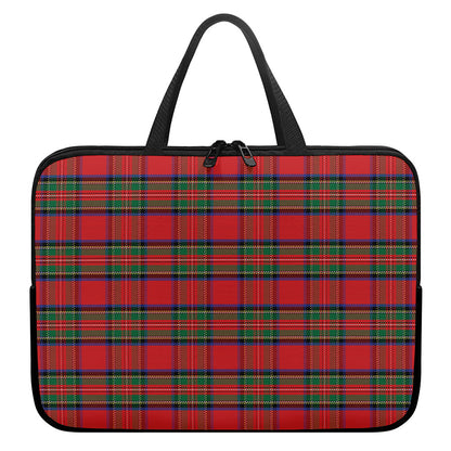 Royal Stewart Tartan Pattern Print Laptop Sleeve With Handle