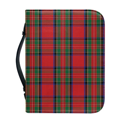 Royal Stewart Tartan Pattern Print Leather Bible Cover