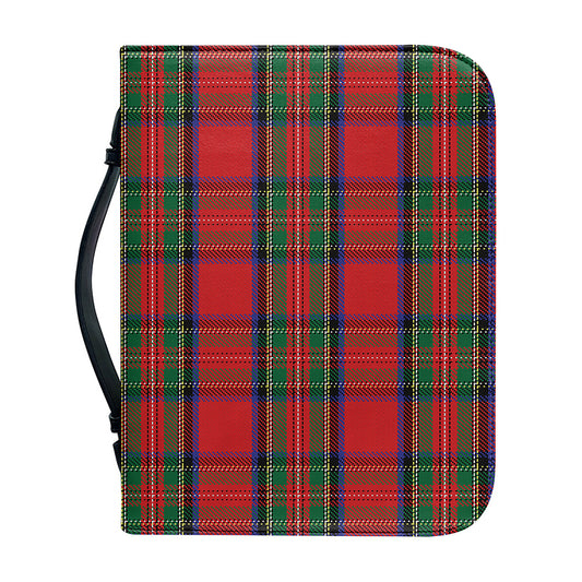 Royal Stewart Tartan Pattern Print Leather Bible Cover