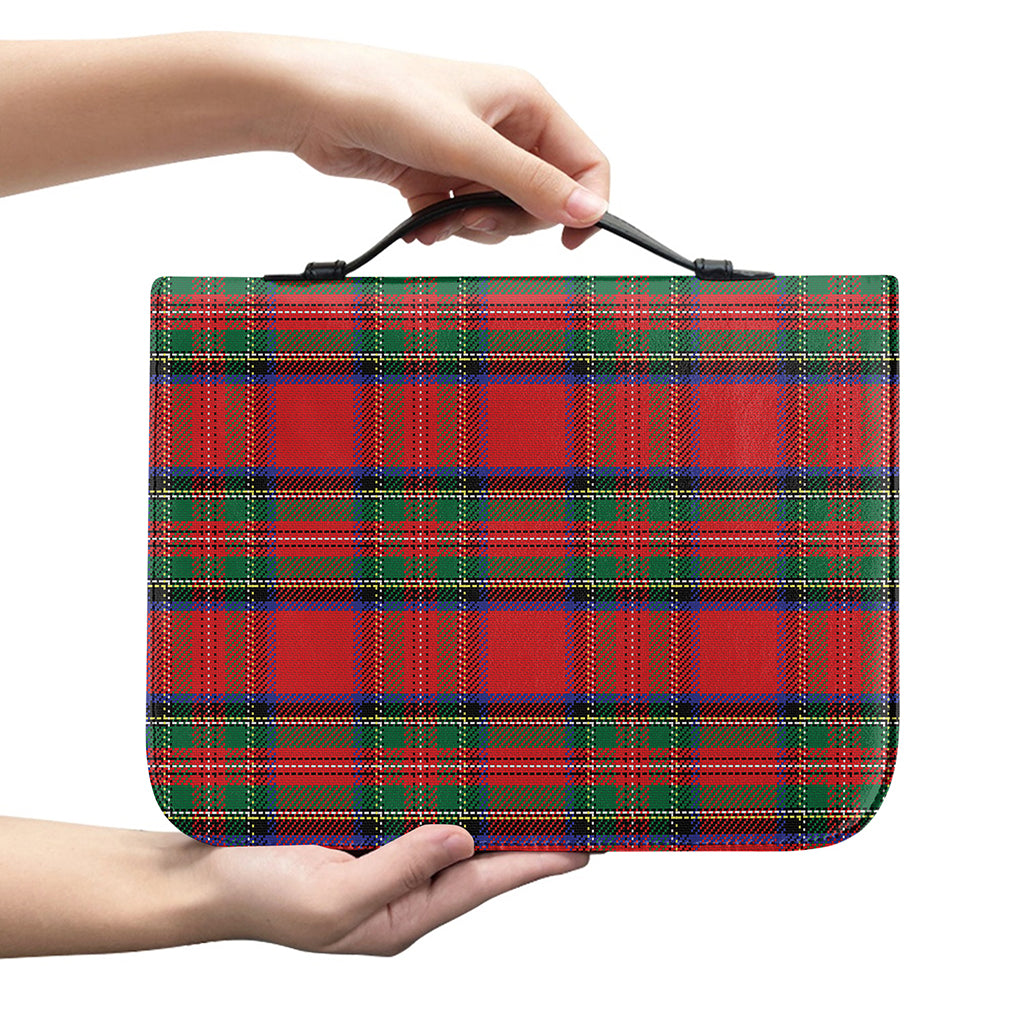 Royal Stewart Tartan Pattern Print Leather Bible Cover